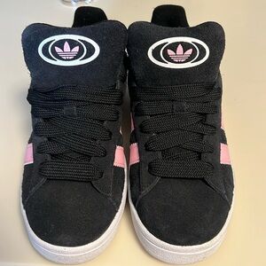 Womens Adidas Campus 00s Athletic Shoe - Black / White / Pink
